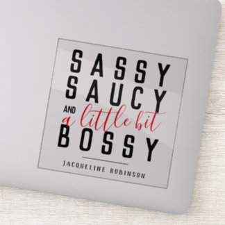Adesivo Tipografia Personalizada Sassy Saucy Bossy Attitud