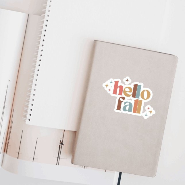 Adesivo Tipografia Retro de outono de Hello (Criador carregado)