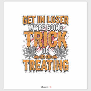 Adesivo Tipografia Vintage de Halloween para Truque ou Tra