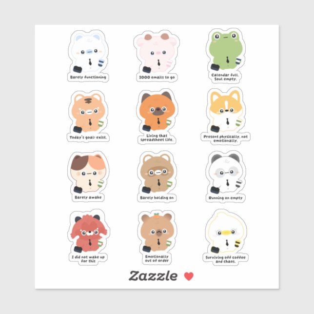 Adesivo Tired Animals (Folha)