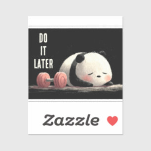 Adesivo Tired Panda Gym – Arte Divertida de Treino Fofa