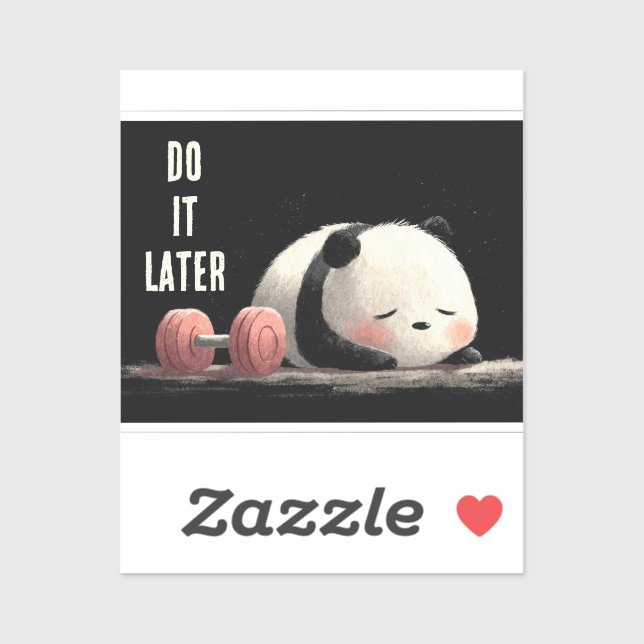 Adesivo Tired Panda Gym – Cute Funny Workout Art (Folha)