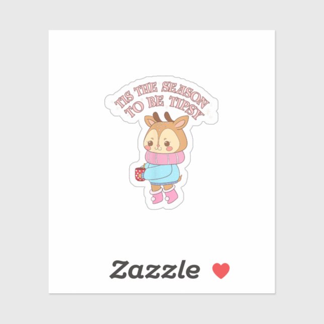 Adesivo Tis The SeasonTo Tipsy - Drinking Christmas (Folha)