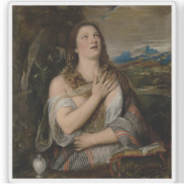 Adesivo Titian (Tiziano Vecellio) - A Penitente Magdalene