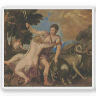Adesivo Titiano (Tiziano Vecellio) - Vênus e Adonis