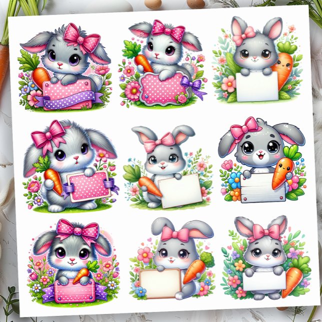 Adesivo Titulares de Sinal de Coelho da Páscoa (Criador carregado)