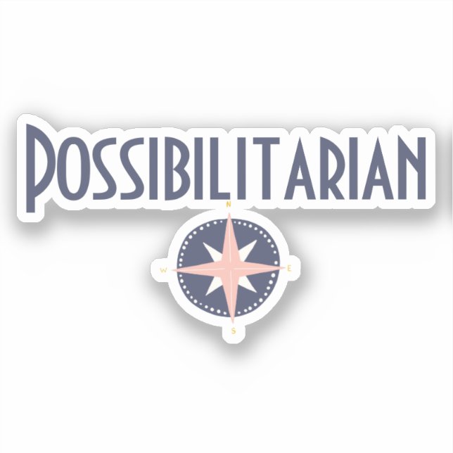 Adesivo Título de trabalho de bússola rosa azul (Frente)