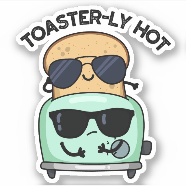 Adesivo Toaster Pun Engraçado Com Toasteris (Frente)