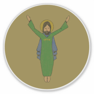 Adesivo Tocar Jesus Vintage Dourado