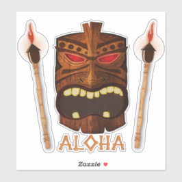 Adesivo Tochas de Tiki de Madeira Aloha Havaianas Tropical