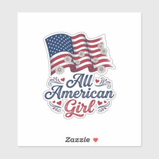 Adesivo Toda a garota americana camisa patriótica daisy ba