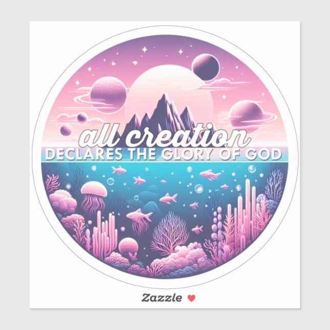 Adesivo Toda Criação Declara a Glória de Deus (Folha)