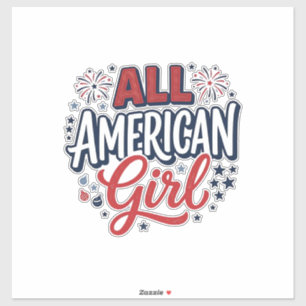 Adesivo Toda Garota Americana Desenho Vetorial Vintage Pat