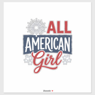 Adesivo Toda Garota Americana Design de Camisa Vintage Pat
