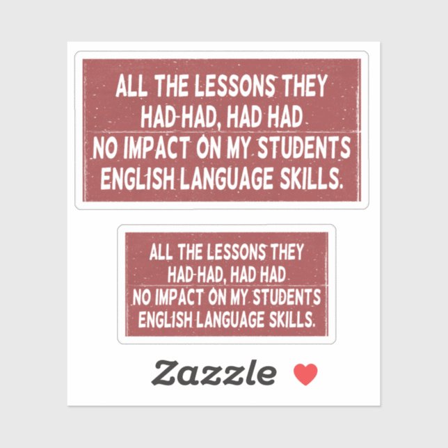 Adesivo Todas as lições que tinham tido não tiveram impact (Folha)