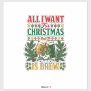 Adesivo Todas Querem Cerveja de Natal Copos de Cerveja de 