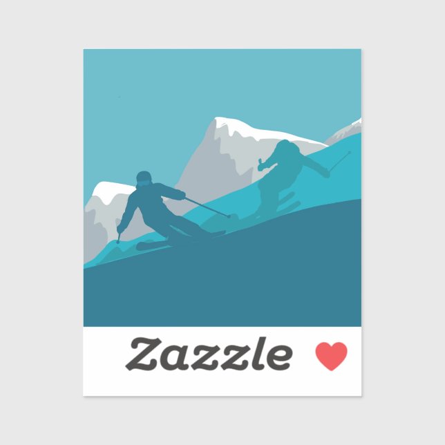 Adesivo Todo esqui de montanha (Folha)