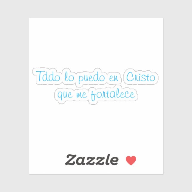 Adesivo Todo lo puedo en cristo que me fortalece (Folha)