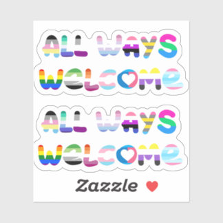 Adesivo Todos os modos de boas-vindas LGBTQIA+ inclusão de