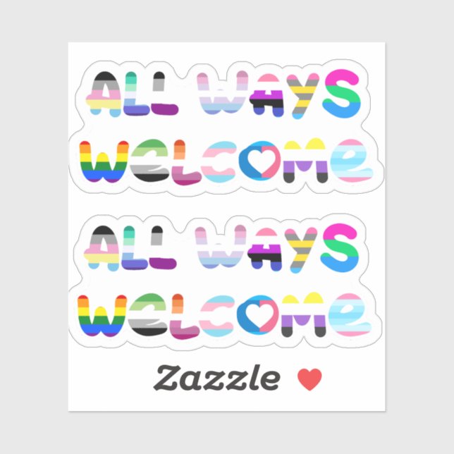 Adesivo Todos os modos de boas-vindas LGBTQIA+ inclusão de (Folha)