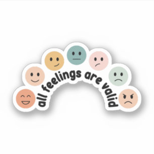 Adesivo Todos Os Sentimentos São Válidos, Crianças Terapêu