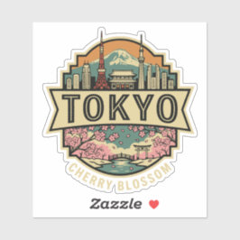 Adesivo Tokyo Japan Skyline Mount Fuji Travel Badge