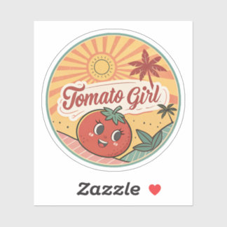 Adesivo Tomato Girl Summer | Retro Fruit Summer Sticker