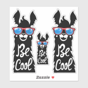 Adesivo Tome Lhamas Pretas Legal com Óculos Vermelhos