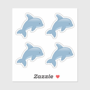 Adesivo Toon Bonito Pulando Golfinho, Conjunto de 4