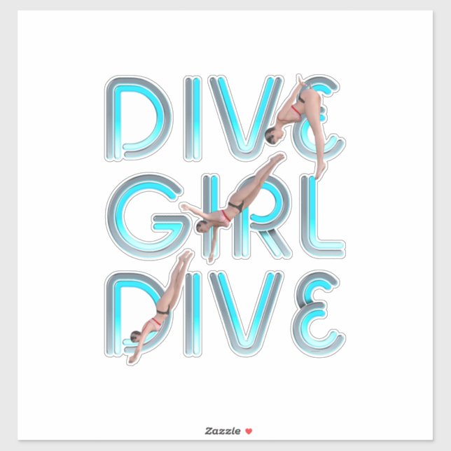 Adesivo TOP Dive Girl Dive (Folha)