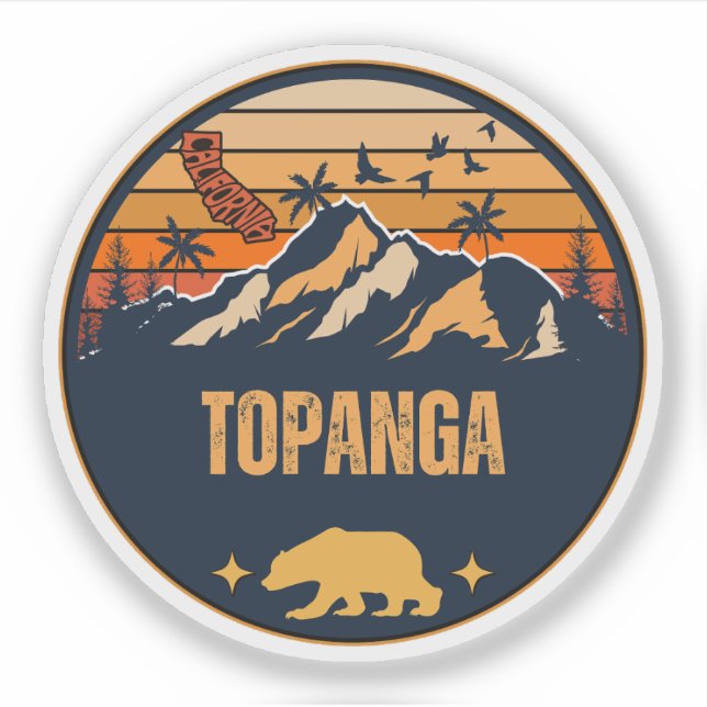 Adesivo Topanga, Califórnia (Frente)