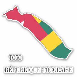 Adesivo Tópico do Mapa do Sinalizador do Togo