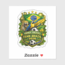 Torcida Brasil 2026 Fã de Futebol Jaguar & Arara