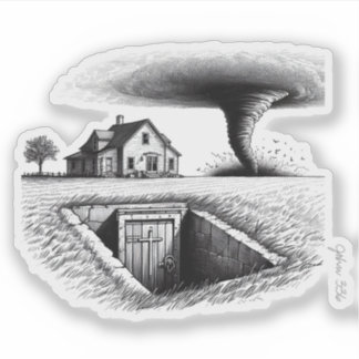Adesivo Tornado House Cellar com Cruz
