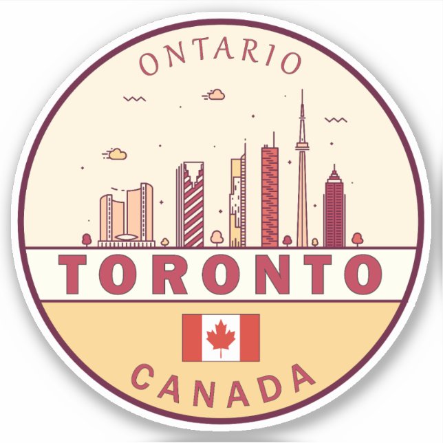 Adesivo Toronto Canada City Skyline Emblem (Frente)
