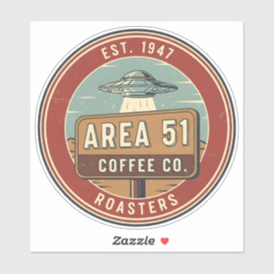 Adesivo Torradores de Café Area 51 Emblema Vintage