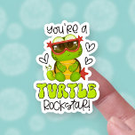 Adesivo Torre Bonita Pun Funny Rockstar Pequenas Empresas<br><div class="desc">Faça seu dia com este adorável adesivo de trocadilho de tartaruga! Os professores podem usar esta design para os seus ótimos alunos. E as pequenas empresas podem usá-lo para seus representantes estelares! Um gráfico bonito de tartaruga vestindo óculos legal de sol grita: "Você é uma estrela do foguete TURTLE!" Divertido...</div>