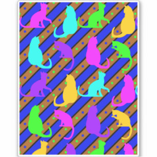 Adesivo Torres de gatos coloridos e polkadots pop de anima