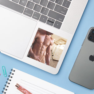 Adesivo Torso masculino musculoso sem camisa do SlipperyJo