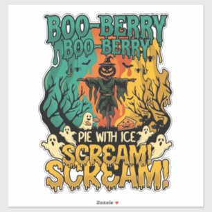 Adesivo Torta de Gelo Boo Berry Abóbora Espantalho Dia das