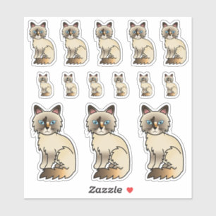 Adesivo Tortoisinferno Birman / Ragdoll Cute Cartoon Cats