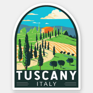 Adesivo Toscana Itália Vineyard Viagem Art Vintage
