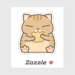 Adesivo Tosta de Gato Laranja Gordo