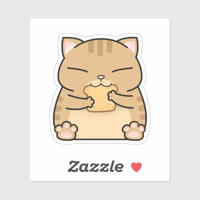 Adesivo Tosta de Gato Laranja Gordo (Folha)