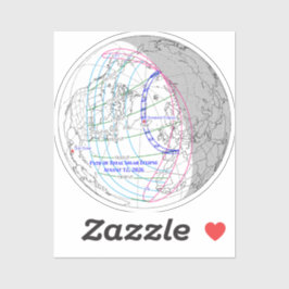 Adesivo Total Solar Eclipse 2026 Map