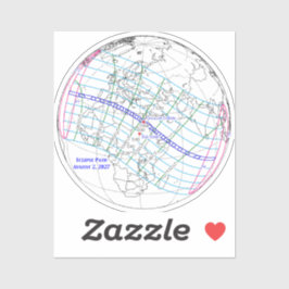 Adesivo Total Solar Eclipse 2027 Map