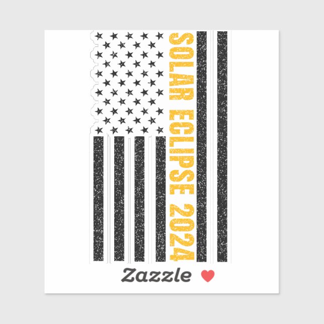 Adesivo Total Solar Eclipse EUA 8 de abril de 2024 bandeir (Folha)