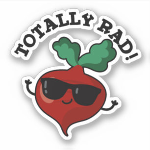 Adesivo Totalmente Rad Funny Veggie Radish Pun