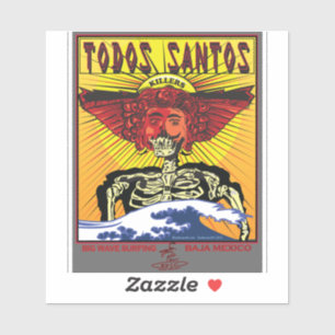 ADESIVO TOTOS SURFANDO SANTOS BAJA CALIFORNIA MÉXICO