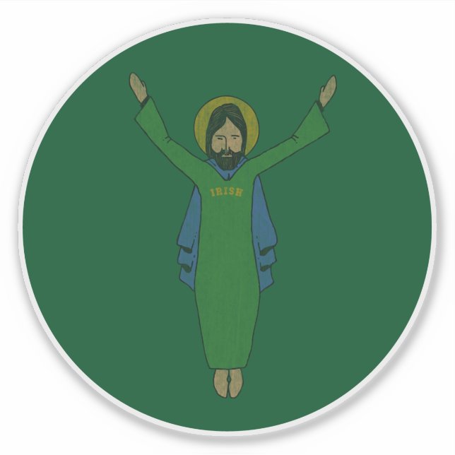 Adesivo Touchdown Jesus Vintage Verde Escuro Desconfortáve (Frente)